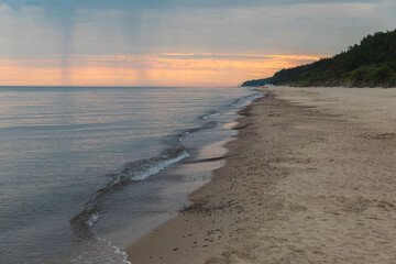 sky colors after sunset, seaside beach