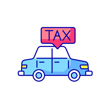 Transport tax RBG color line icon. Taxation. Thin line vector illustration.