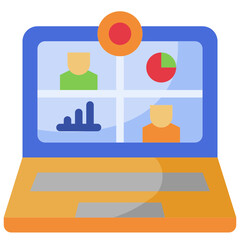 video conference flat icon
