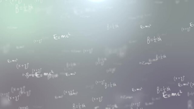 Abstract digital space Loop mathematics and physics formulas. Loop 4k Loop animation. maths formulas. 4K Mathematical background with flying symbols, functions and equations