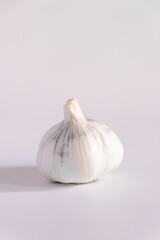Whole garlic isolated on white background.