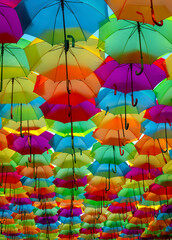 colorful umbrellas on the street