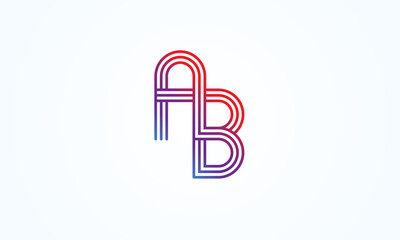 Initial AB Logo, usable for brand, business, personal,  card and company logos , flat design logo template, vector illustration