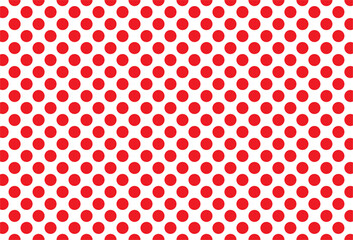 White and red Polka Dot seamless pattern. For tablecloths, clothes, shirts, dresses, paper, bedding, blankets, quilts, and other textile products. Vector background.