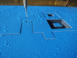 CNC water jet cutting machine modern industrial technology