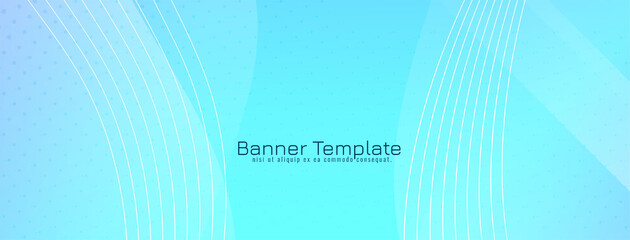 abstract blue banner background with lines