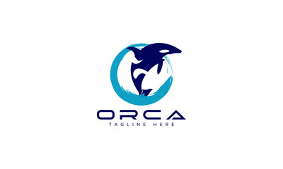 Obraz premium Orca Whale Sea Logo Vector Template