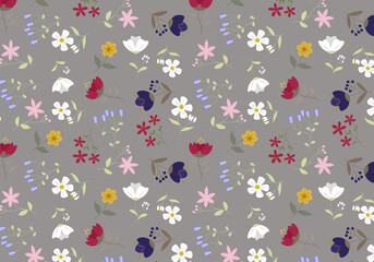 Abstract organic floral pattern background. Vector.