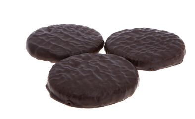 Chocolate cookies with nuts isolated