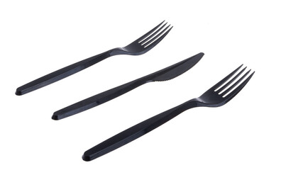 disposable forks isolated