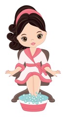 Beautiful Young Girl Doing Pedicure