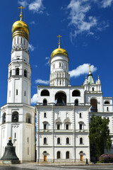 Fototapeta na wymiar Ivan Great Bell Tower, church tower inside Moscow Kremlin complex