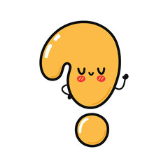 Cute funny question mark character. Vector hand drawn cartoon kawaii character illustration icon. Isolated on white background. Guestion mark character concept