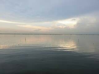 sunset over the lake