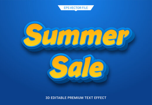 summer sale style 3d editable text style effect
