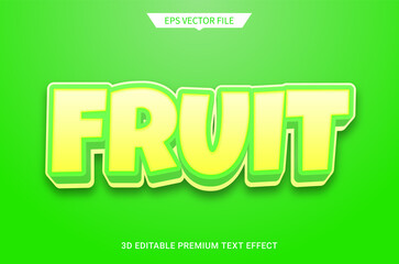 fruit style 3d editable text style effect