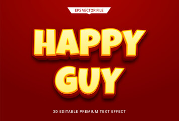 happy jolly red 3d editable text style effect

