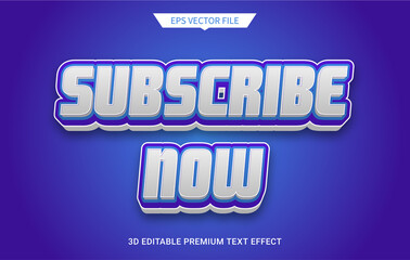 Naklejka na ściany i meble modern subscribe now 3d editable text style effect 