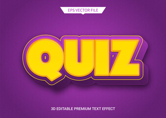 quiz game 3d editable text style effect
