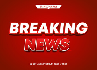 breaking news style 3d editable text style effect
