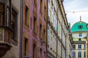 Colorful architecture in Innsbruck, Austria
