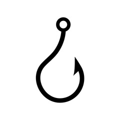 Fishing hook icon, logo isolated on a white background