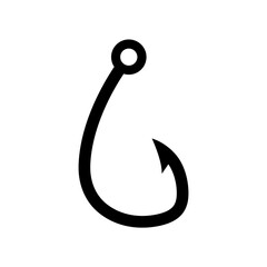 Fishing hook icon, logo isolated on a white background
