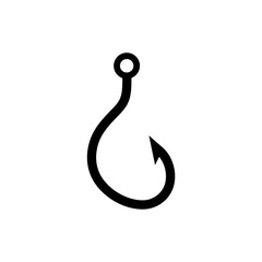 Fishing hook icon, logo isolated on a white background