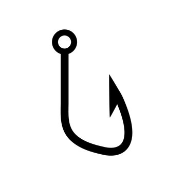 Fishing hook icon, logo isolated on a white background