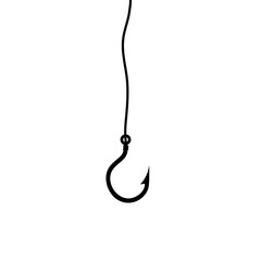 Fishing hook icon, logo isolated on a white background