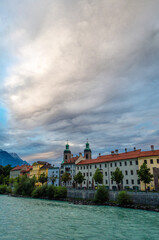 Colorful architecture in Innsbruck, Austria