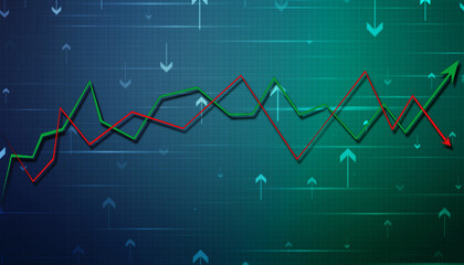 2d rendering Stock market online business concept. business Graph 
