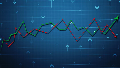 2d rendering Stock market online business concept. business Graph 
