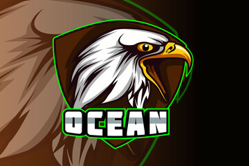 eagle esport and sport mascot logo design in modern illustration concept © triplethree