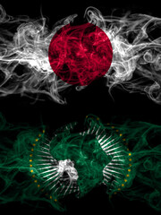 Smoke flags of Japan, Japanese and African Union, Africa