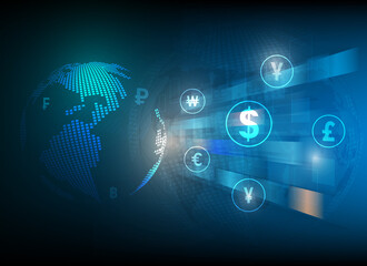 currency transfer global abstract illustration
