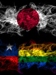 Smoke flags of Japan, Japanese and Chile, Chilean, Gay
