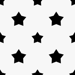 Vector black strars. White background. Repeated stars sample pattern.