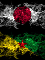 Smoke flags of Japan, Japanese and France, French Guiana