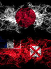 Smoke flags of Japan, Japanese and France, French, Wallis and Futuna