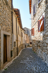 An alley in the medieval quarter of Maenza, a medieval town in the Lazio region. Italy.