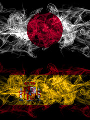 Smoke flags of Japan, Japanese and Spain, Spanish