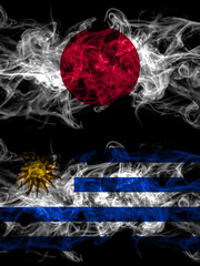 Smoke flags of Japan, Japanese and Uruguay, Uruguayan