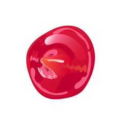 Tomato ketchup splash, stain or drop. Red food condiment. Vector element in flat cartoon style.