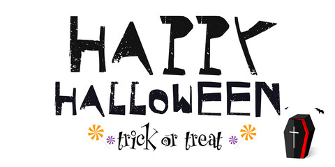 Halloween banner. Trick of Treat. Poster, greeting card for concept design, vector illustration.