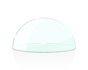 Empty glass dome isolated on a white background. 3d illustration