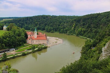 Fototapeta na wymiar Kloster Weltenburg monastery at the riverbank of Danube River in Bavaria