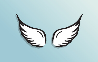 Angel wings vector hand drawn illustration