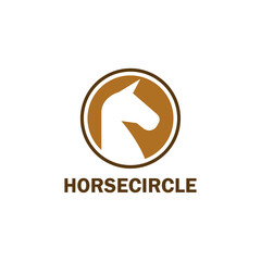 Fototapeta premium Horse in circle design for animal logo