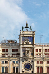 View of Saint Mark's Clock Tower (Torre dell'Orologio) in Venice